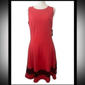 NY&CO 🎁 NWT Coral Tank ALine Dress With Pockets 100% Cotton Size Medium
